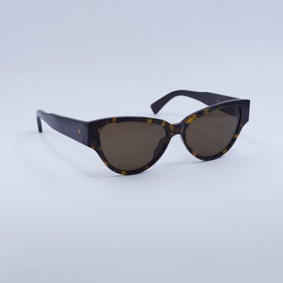 Bottega Veneta BV1319S 002 Sunglasses Havana Cat Eye Frame, Brown Lenses main image 9